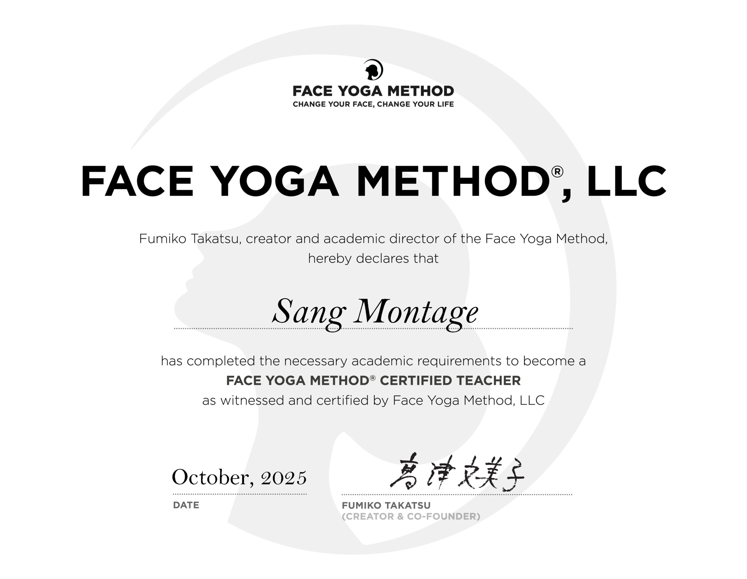 Face Yoga Certificate